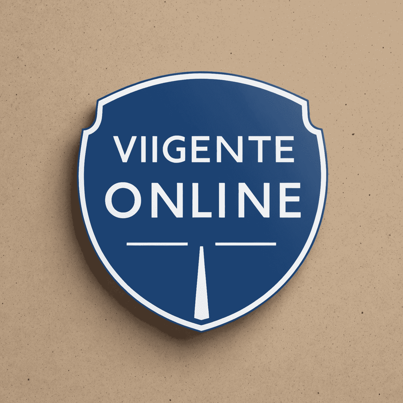 Vignette-online Logo: Ein stilisiertes Autobahnschild mit dem Text 'Vignette-online' in Highway Blue